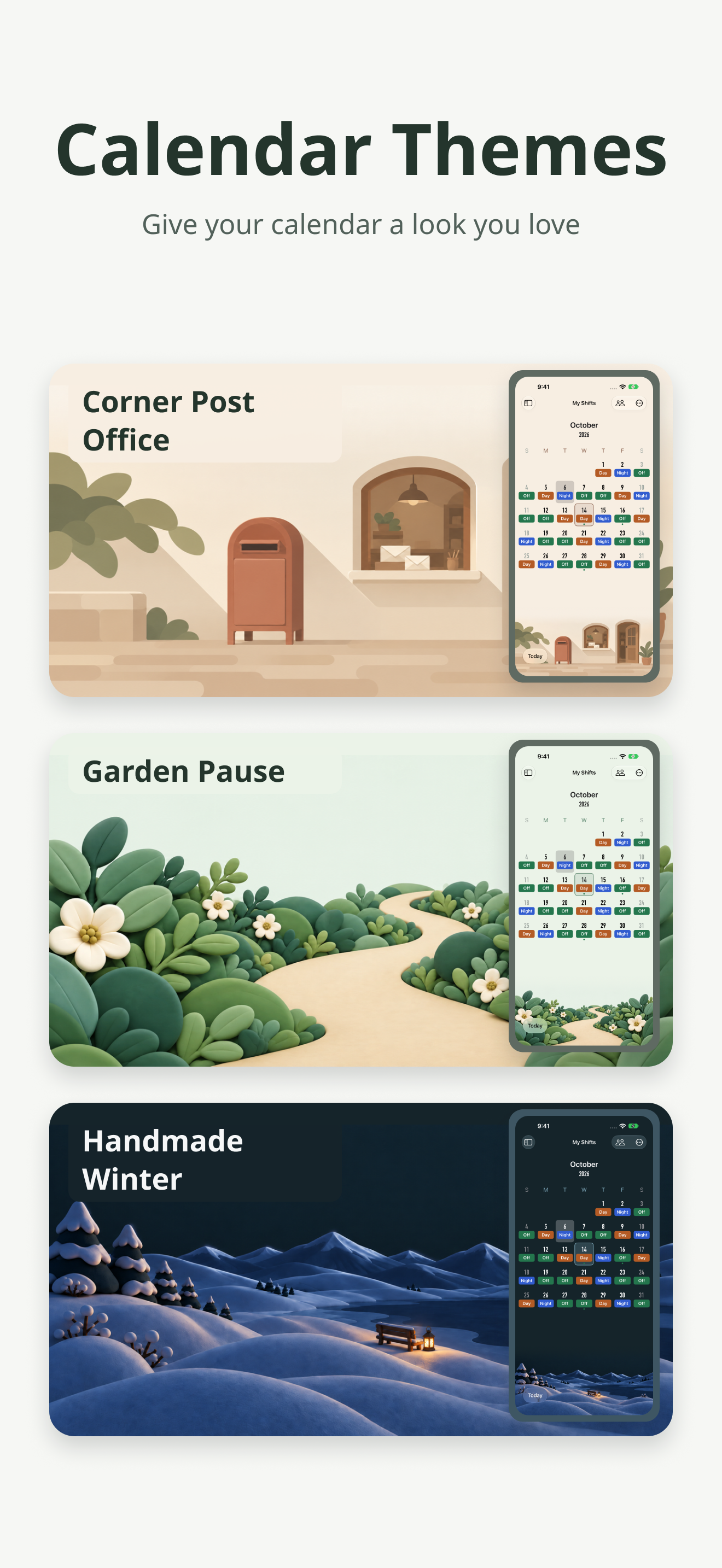 Selene light and dark themes